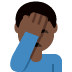 🤦🏿‍♂️ man facepalming: dark skin tone display on Twitter